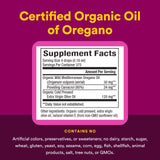 Bouteille d'huile d'origan sans gluten et sans OGM, adaptée à divers régimes.