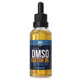 BP Life DMSO et huile de ricin, bouteille visible, hydratation potentielle pour la peau.