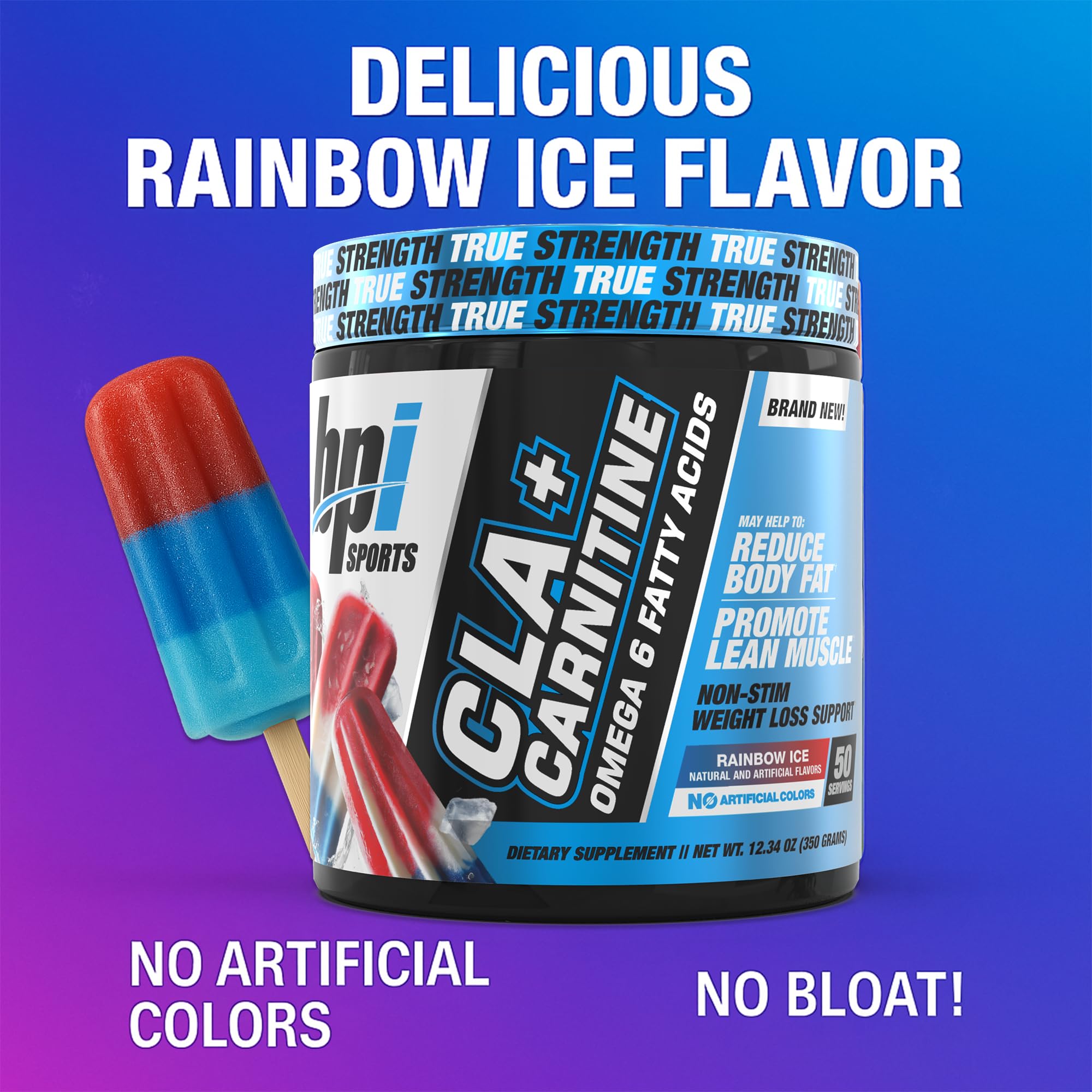 Boîte BPI CLA Carnitine avec dose en poudre et repères de portion