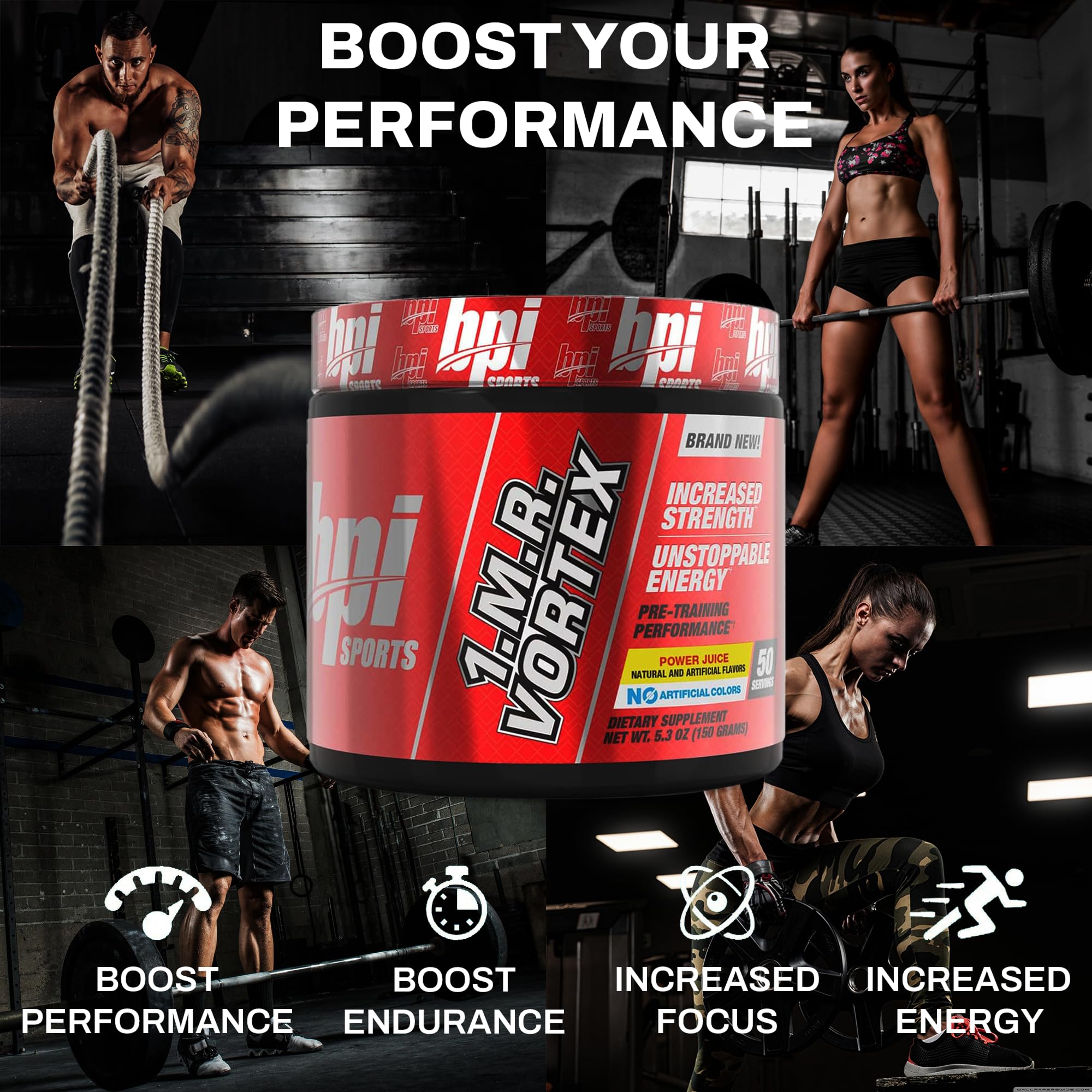 Doseur-scoop BPI 1.M.R Vortex pour mesurer une portion rapidement.