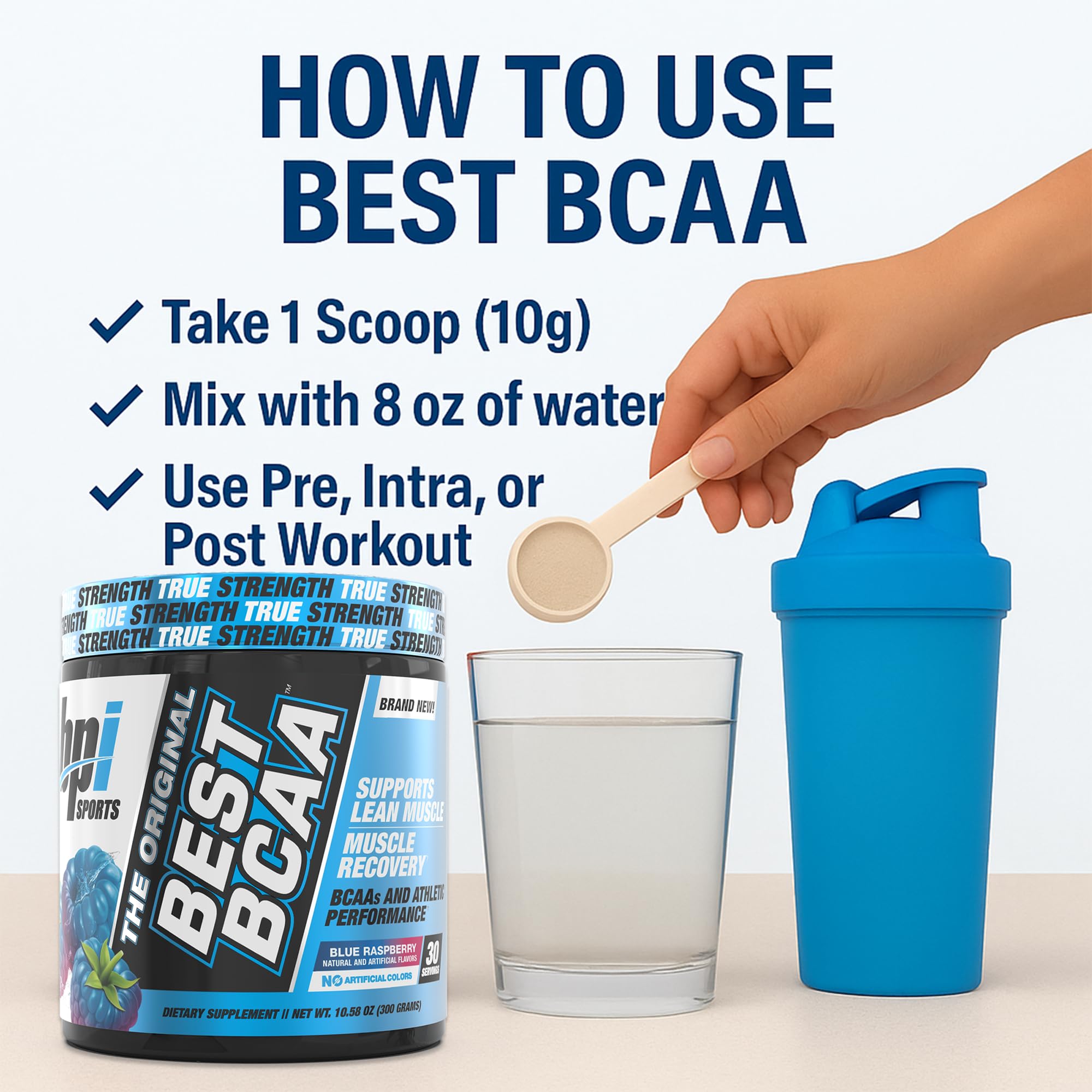 Utilisation après entrainement avec Best BCAA framboise bleue.