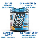 Poudre BCAA avec CLA Matrix soutient récupération et croissance musculaire légère.