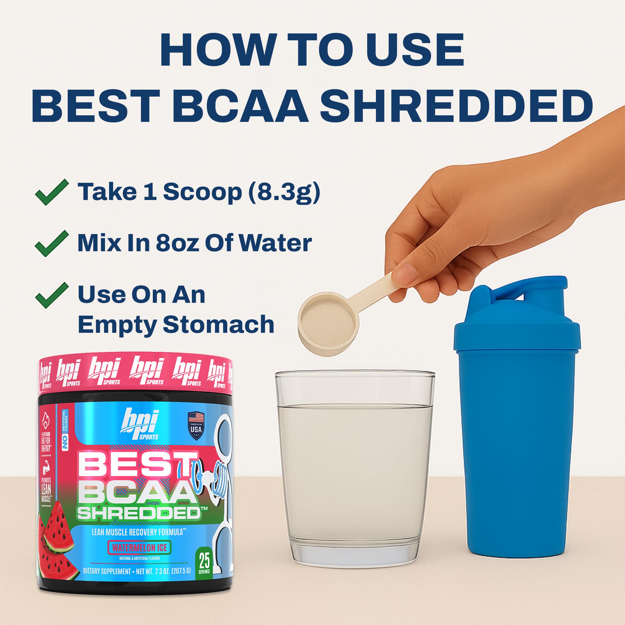 BPI Sports Best BCAA Shredded pasteque-glace produit certifie qualite