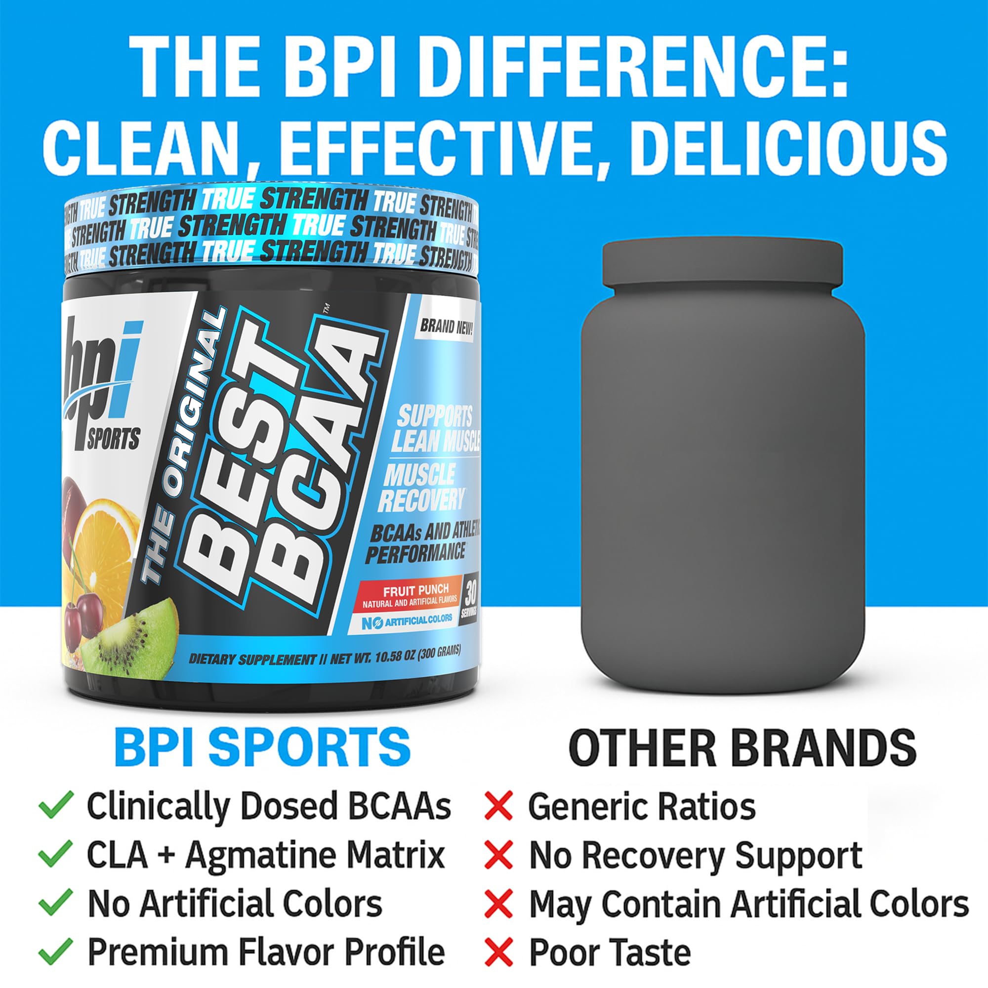 Plan rapproché sur l’étiquette et le logo BPI Sports