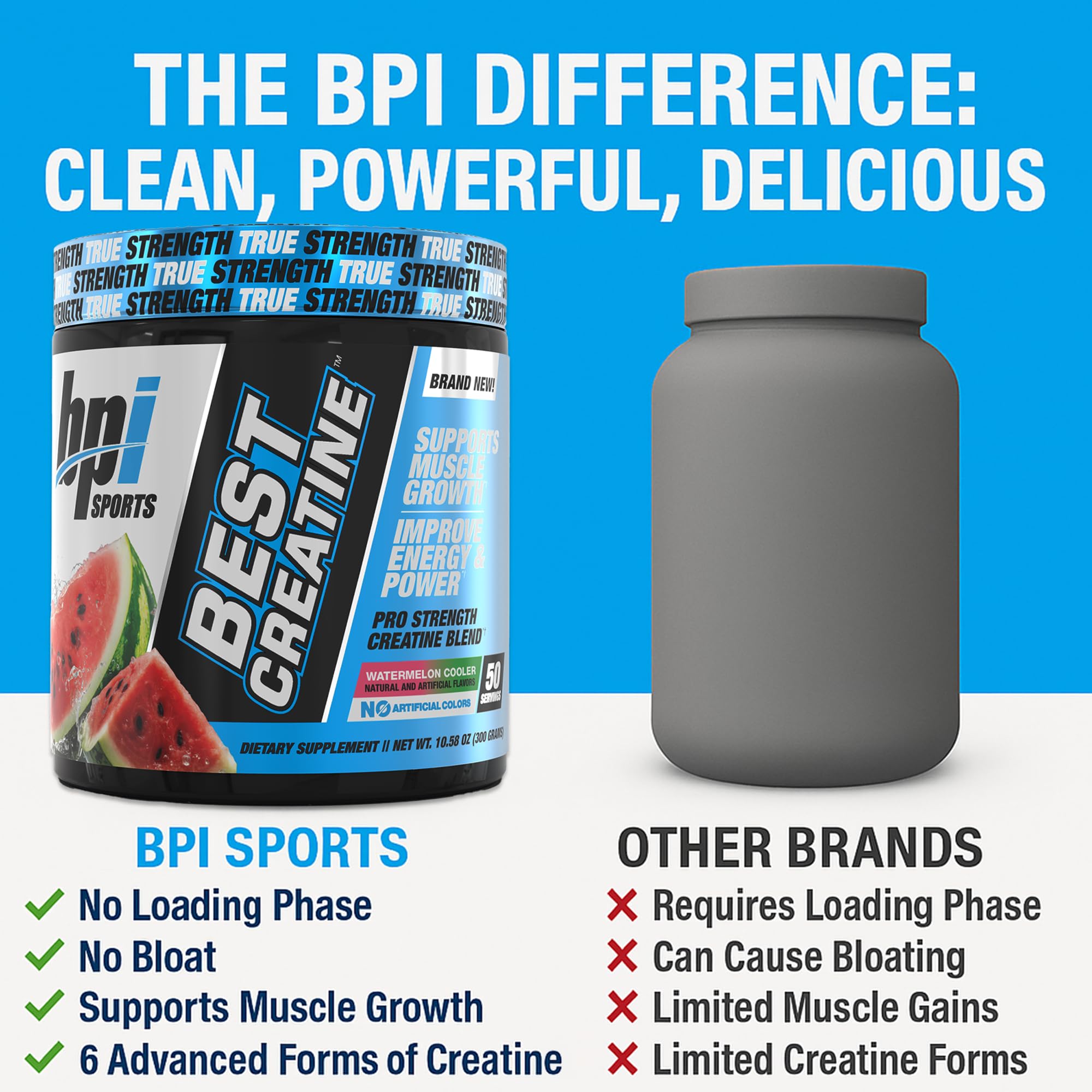 BPI Sports Best Creatine étiquette nutritionnelle claire pour suivre les portions et ingrédients.