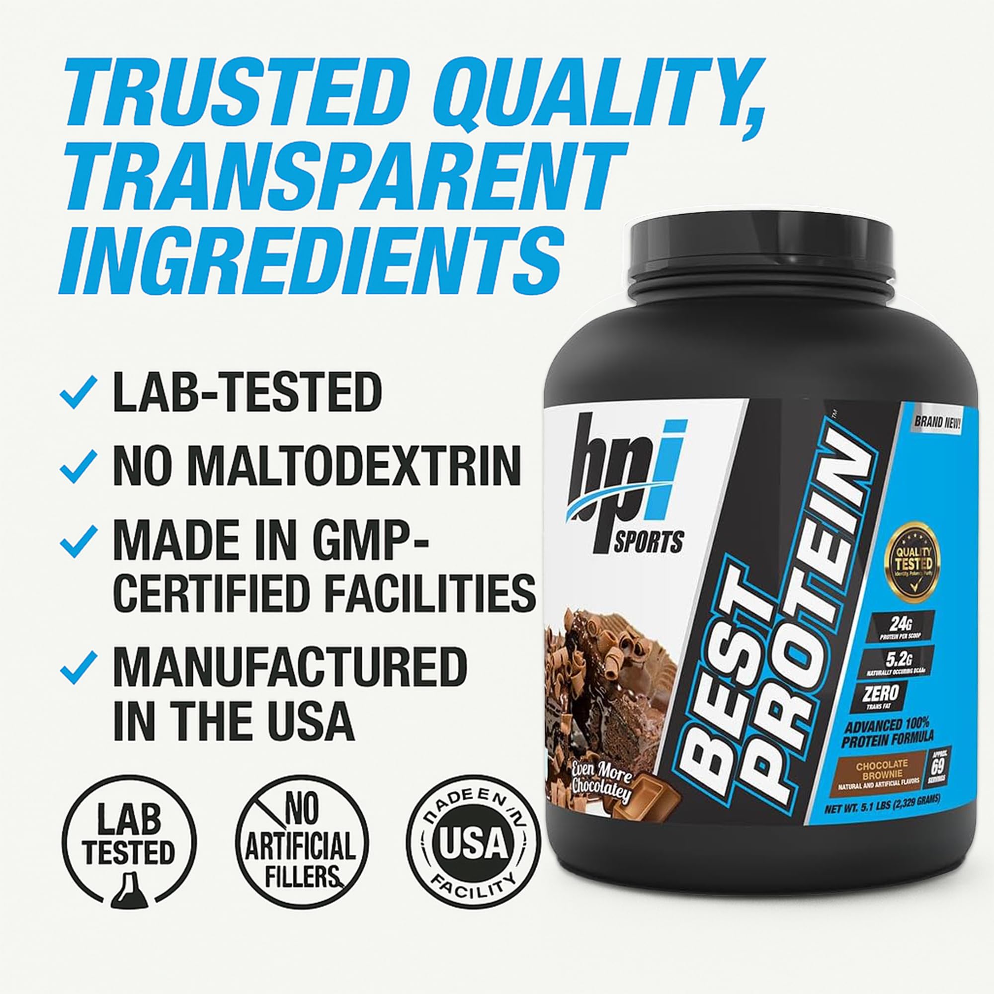 Shake post-entraînement BPI Best Protein, préparation rapide après l’effort