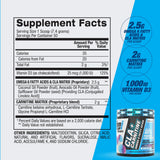 Étiquette du flacon CLA+Carnitine avec ingrédients et conseils d'utilisation.