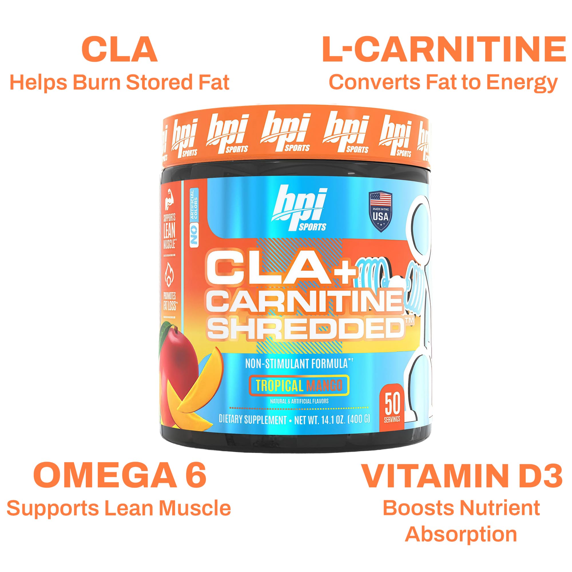 Produit sans stimulant: énergie propre avec CLA + Carnitine Shredded.
