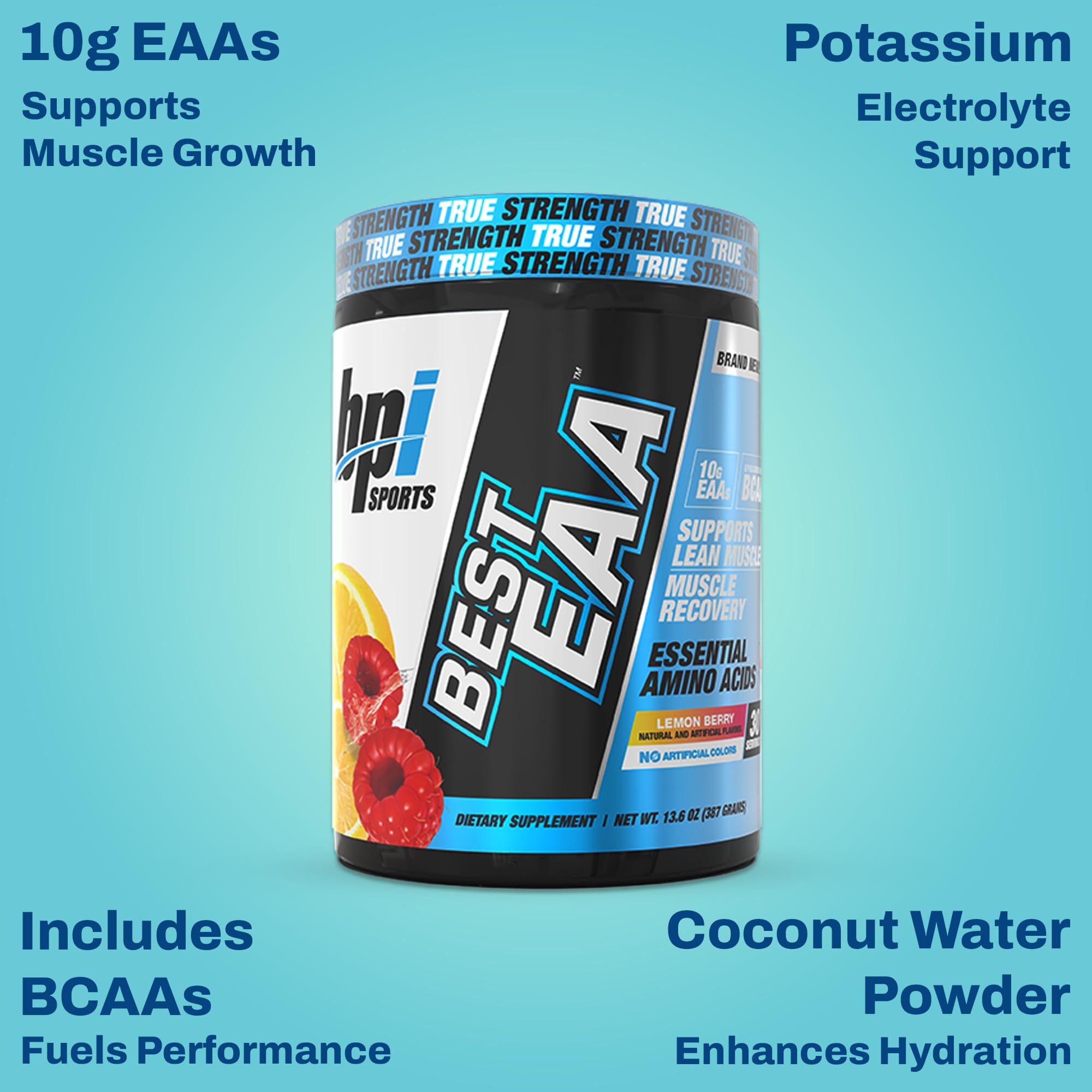 BPI Sports Essential Amino Acids EAA – sans sucre ni artificiels: option propre pour athlètes.