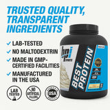 Ingrédients de haute qualité BPI assurant une nutrition protéique fiable.