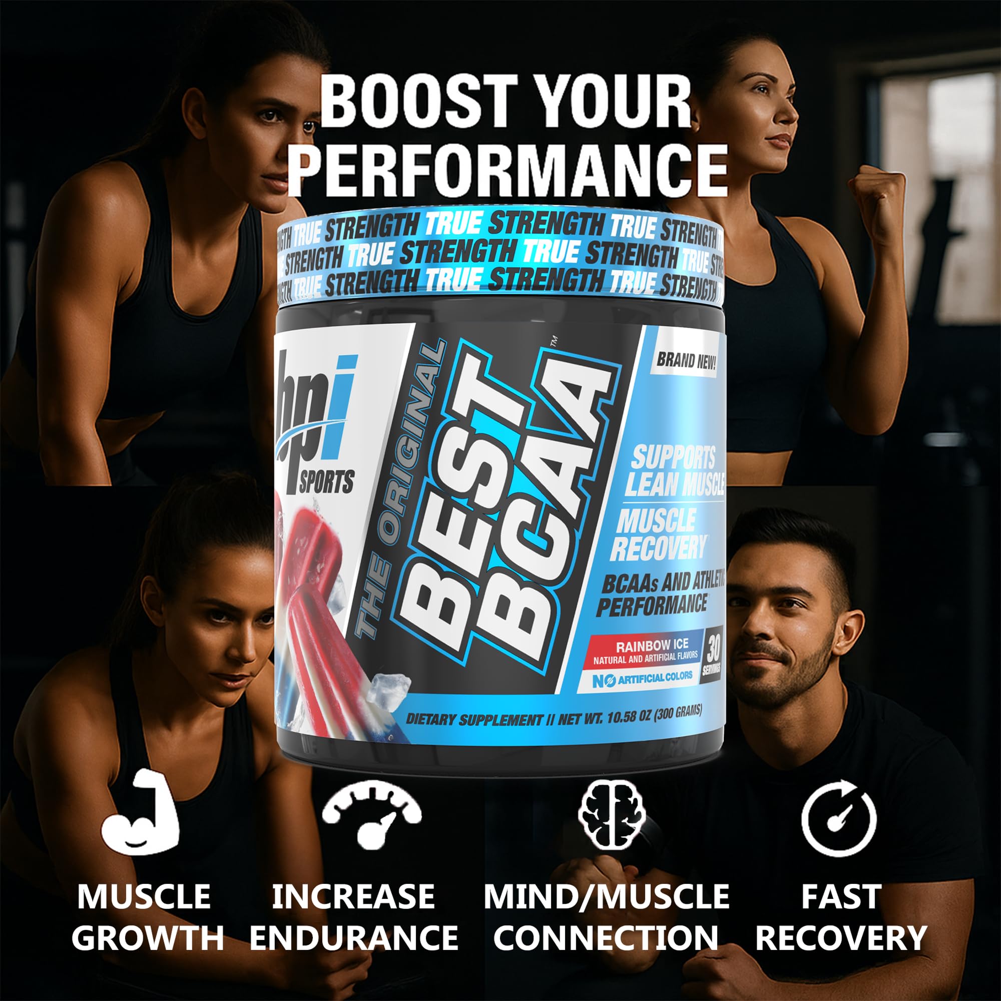 Étiquette BPI Sports affichant les informations nutritionnelles, facile à lire.