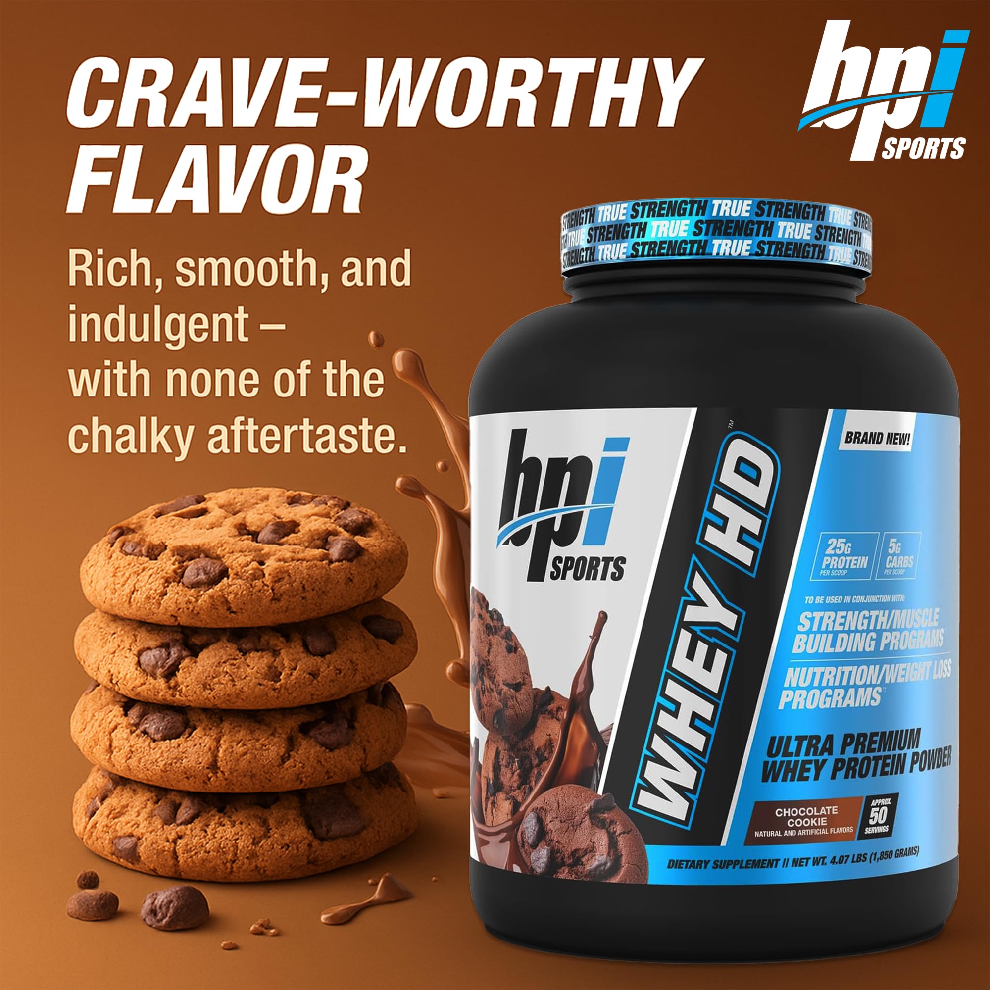 BPI Sports Whey HD Texture Poudre Fine, se mélange rapidement après l'entraînement