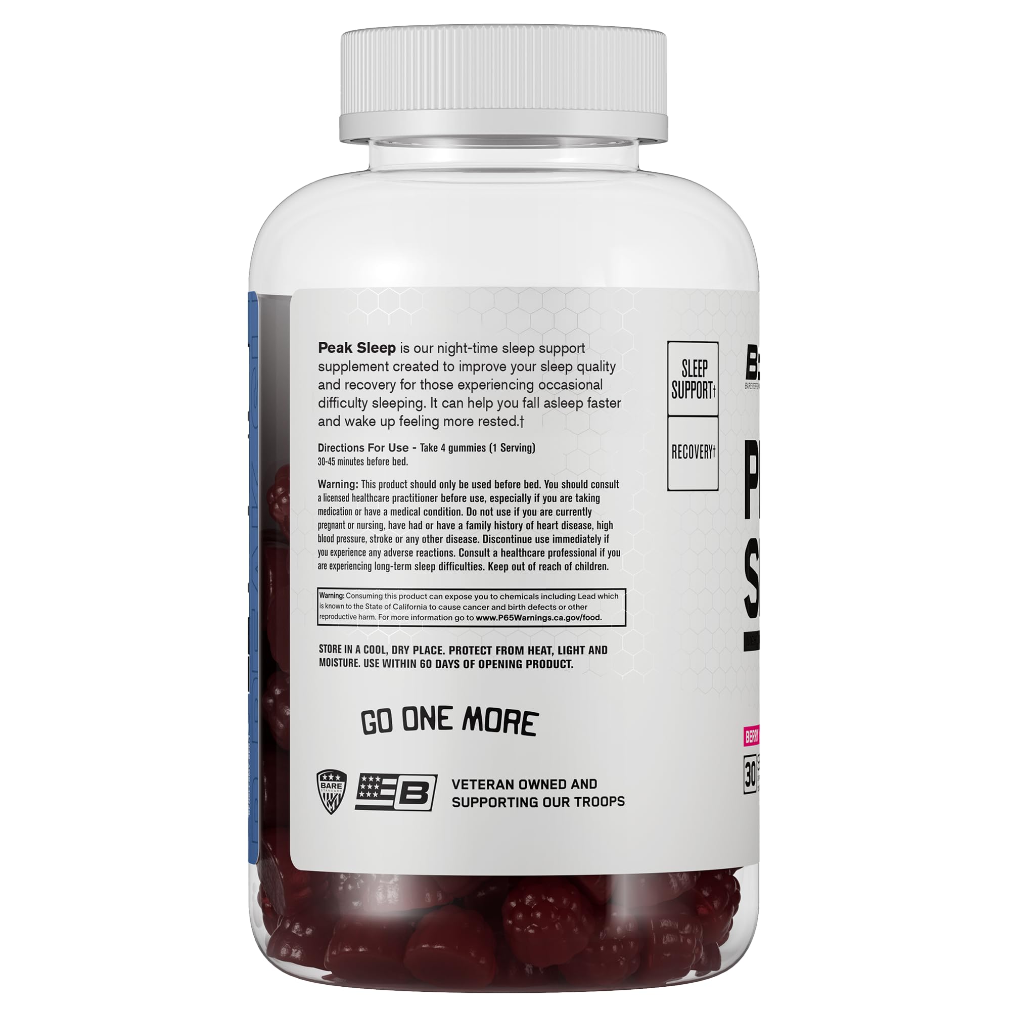 Utilisation nocturne près du lit: BPN Peak Sleep Gummy