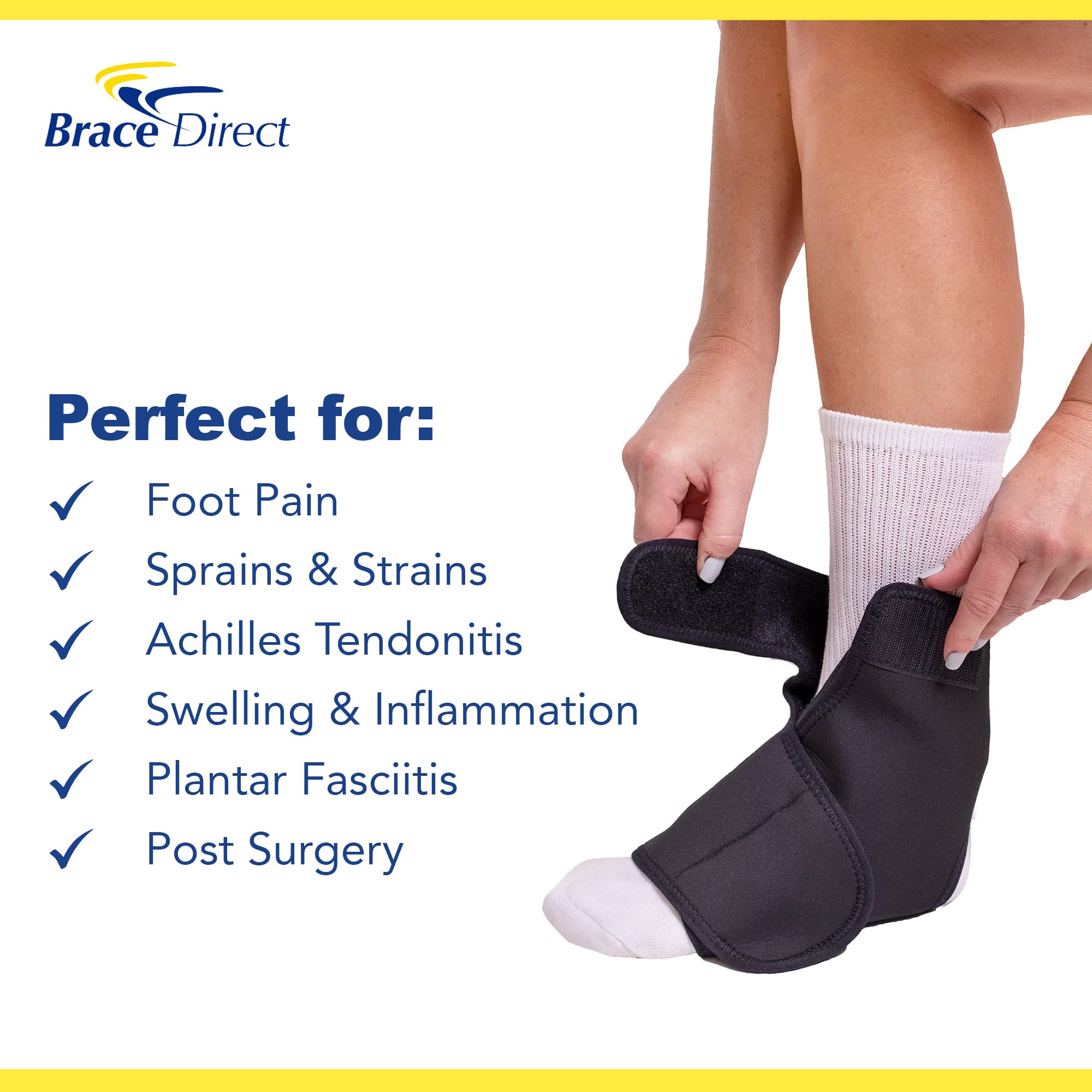 Brace Direct pack gel pied-cheville, gel flexible pour refroidissement stable
