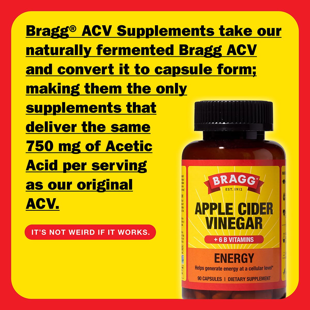 Flacon Bragg ACV, dosage quotidien facile à suivre.
