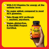 Étiquette Bragg ACV montrant ingrédients et vitamine B12.