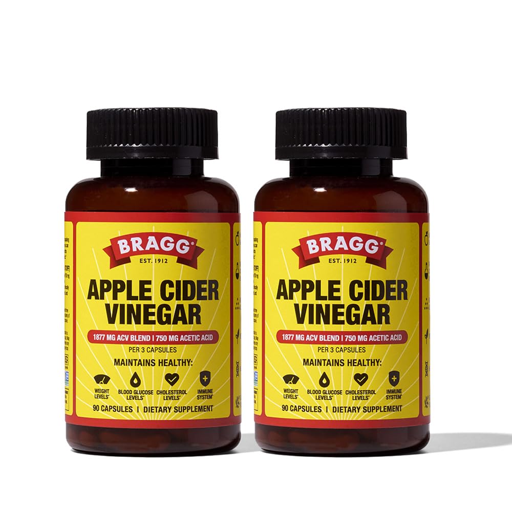 Bragg ACV Capsules : capsules de vinaigre de pomme biologique, soutien immunitaire potentiel.