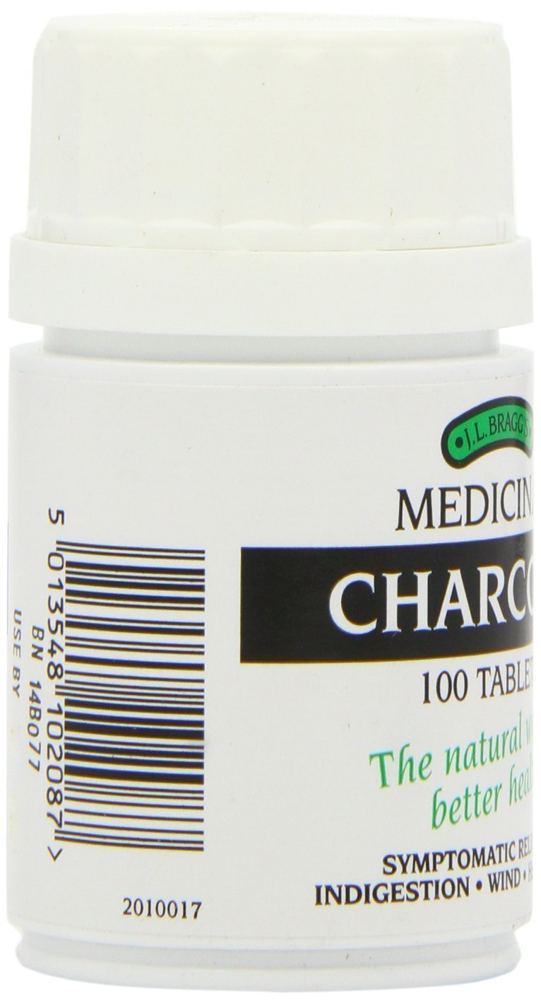 Bragg Charbon Actif 300 mg, gélules végétariennes pour un confort digestif.