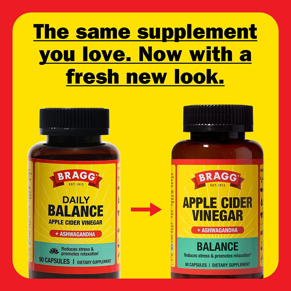 Emballage Bragg Daily Balance sans colorants artificiels et sans OGM pour une transparence.