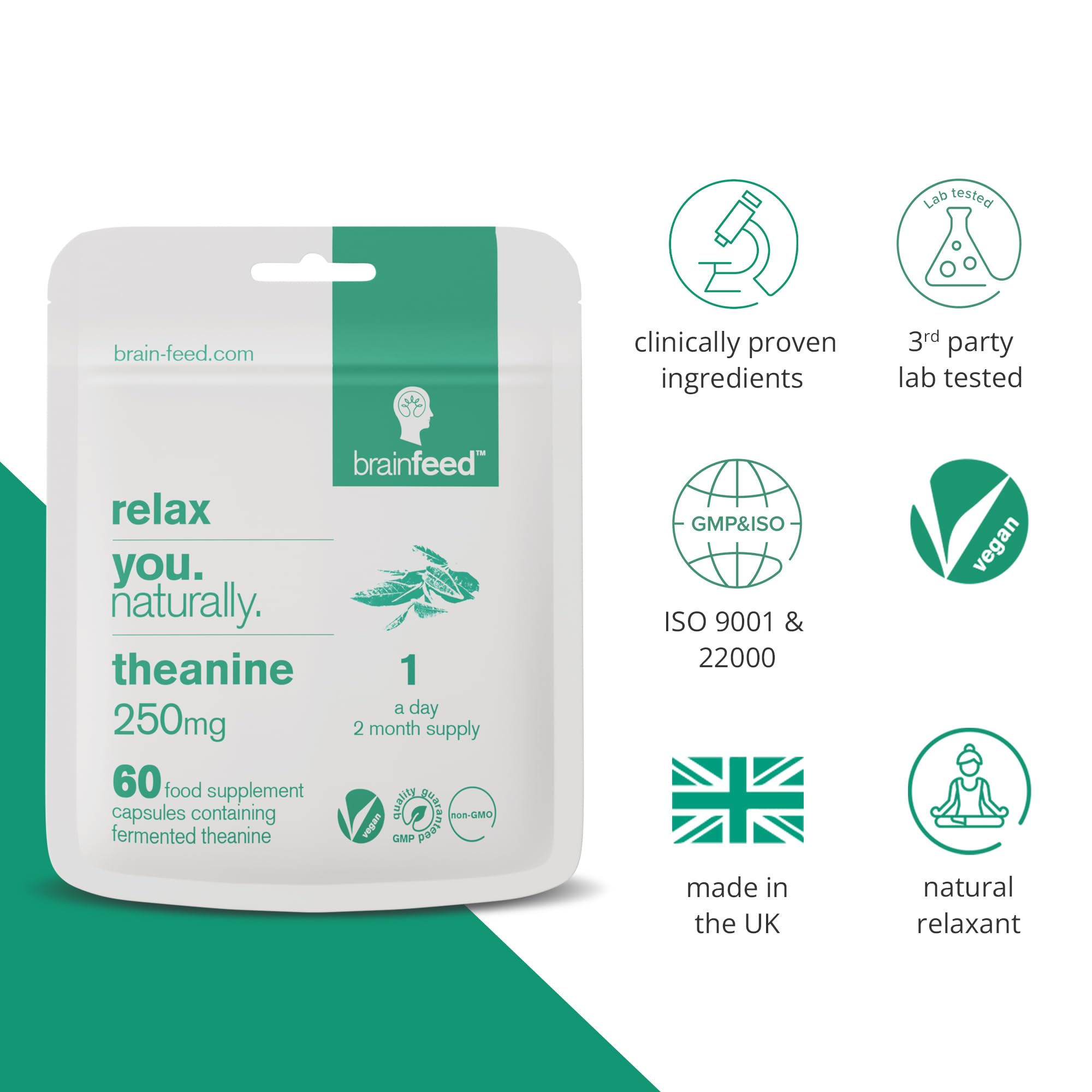 Brain Feed Pure L-théanine — laboratoire certifié, qualité et traçabilité