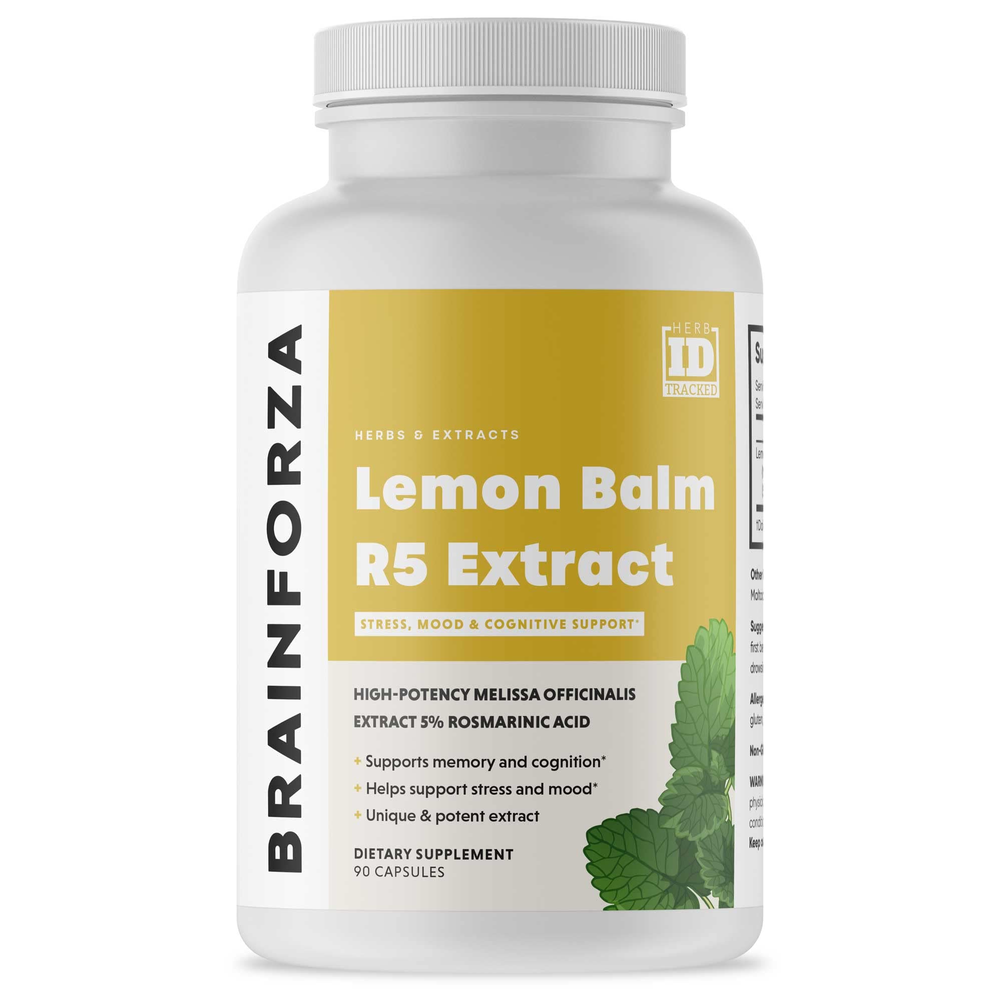 Brain Forza Mélisse R5 – bouteille montrant l’extrait standardisé pour le calme potentiel.