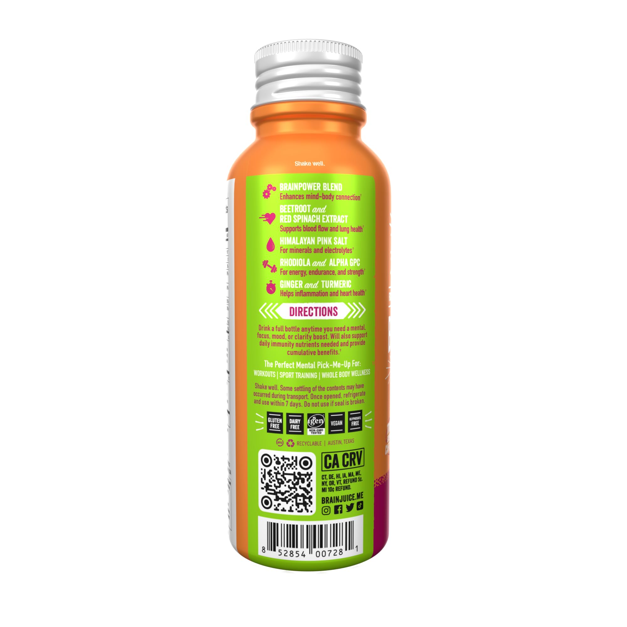 BrainJuice Active boîte de 12 shots, solution pratique pour le quotidien et l'entraînement.