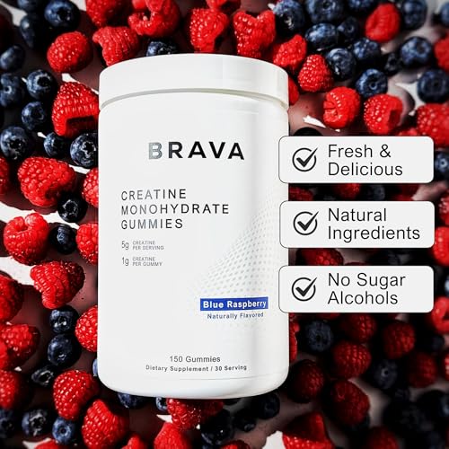 BRAVA NUTRITION Gommes de créatine Brava – étiquette ingrédients naturels