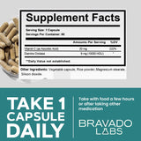 Bravado Labs boîte 60 capsules, format pratique pour une routine quotidienne.