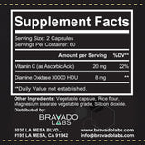 Bravado Labs Bouteille visible, étiquette claire facilitant l'achat et le réapprovisionnement