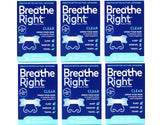 Boîte de bandes nasales Breathe Right claires adaptées à la peau sensible.