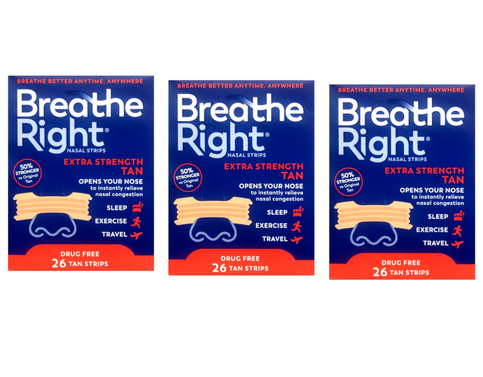 Breathe Right Extra – détail de la bande ressort, ouverture nasale accrue.