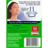 Breathe Right bandes nasales translucides en cours d’application facilitant la respiration.