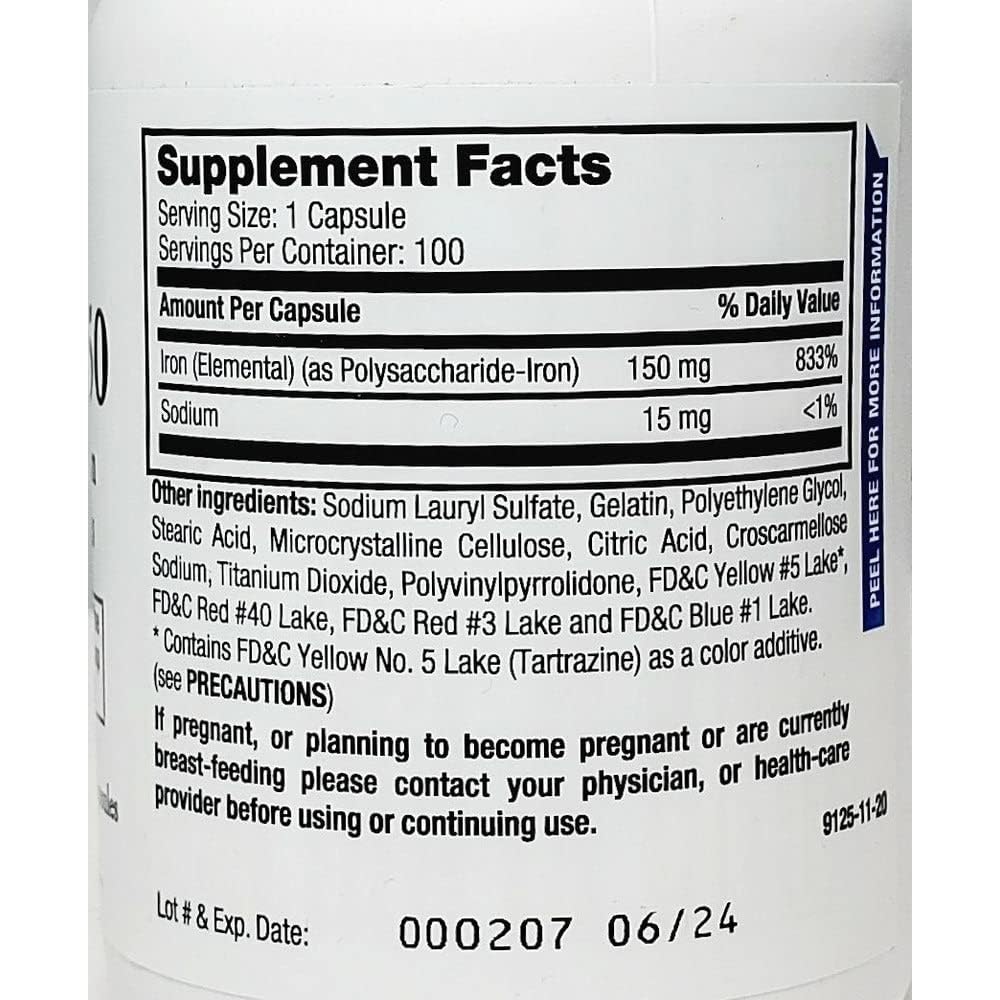Breckenridge Ferrex 150, accès durable grâce à 100 capsules par flacon.