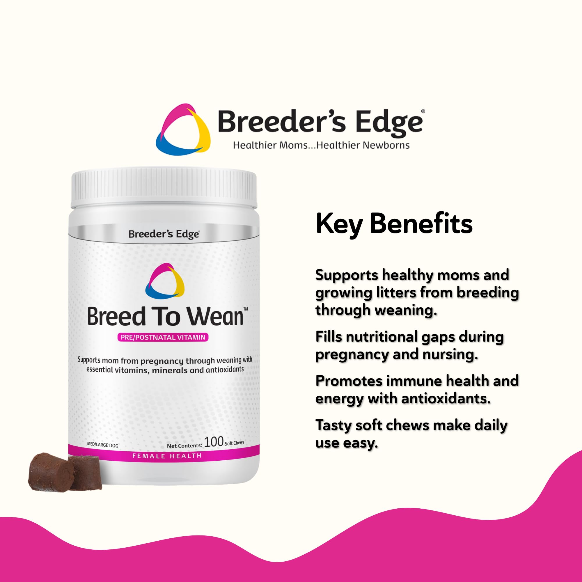 Breeder's Edge – Tablettes vitamines et minéraux pour la vitalité maternelle.