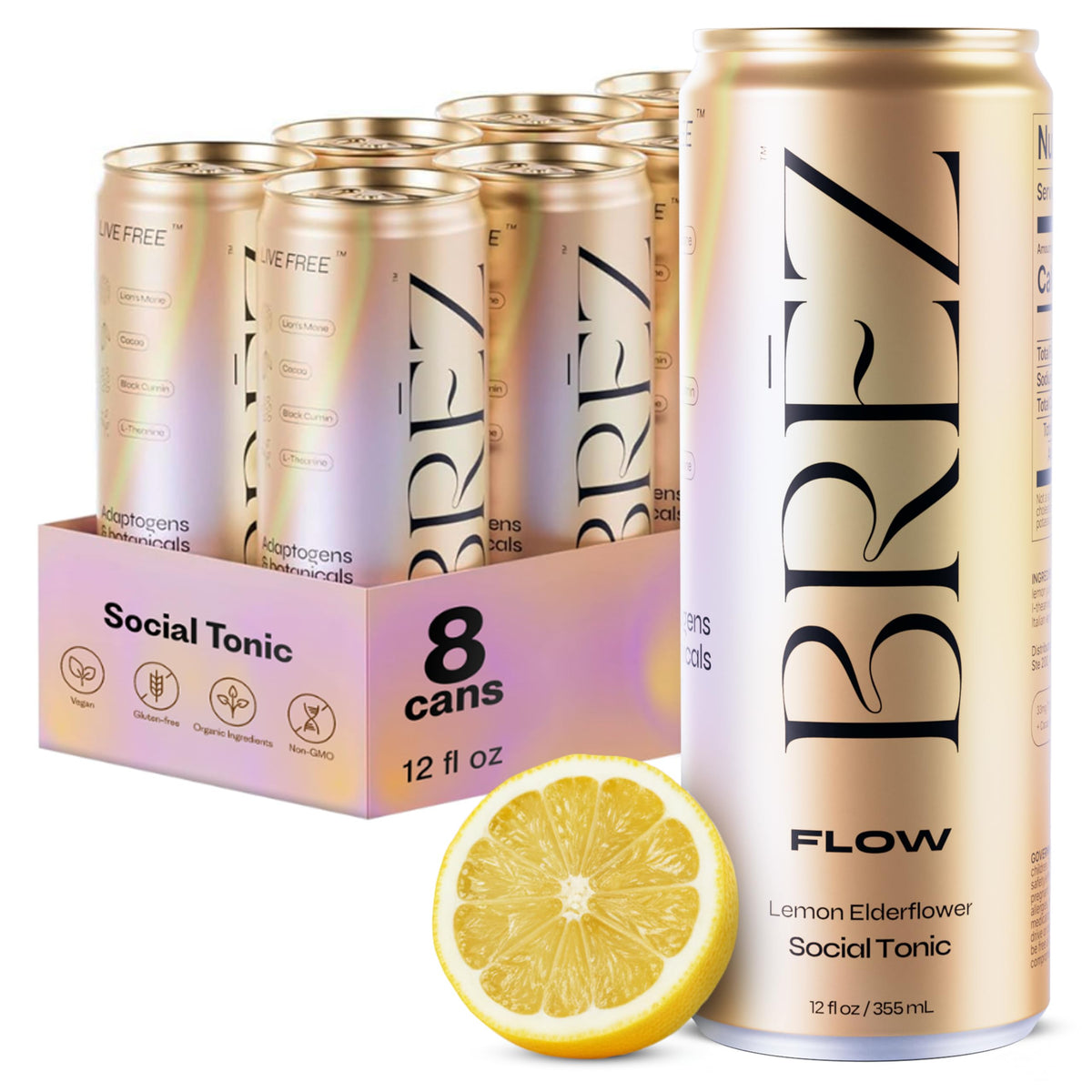BRĒZ Flow bouteille criniere de lion, soutien potentiel concentration au travail.