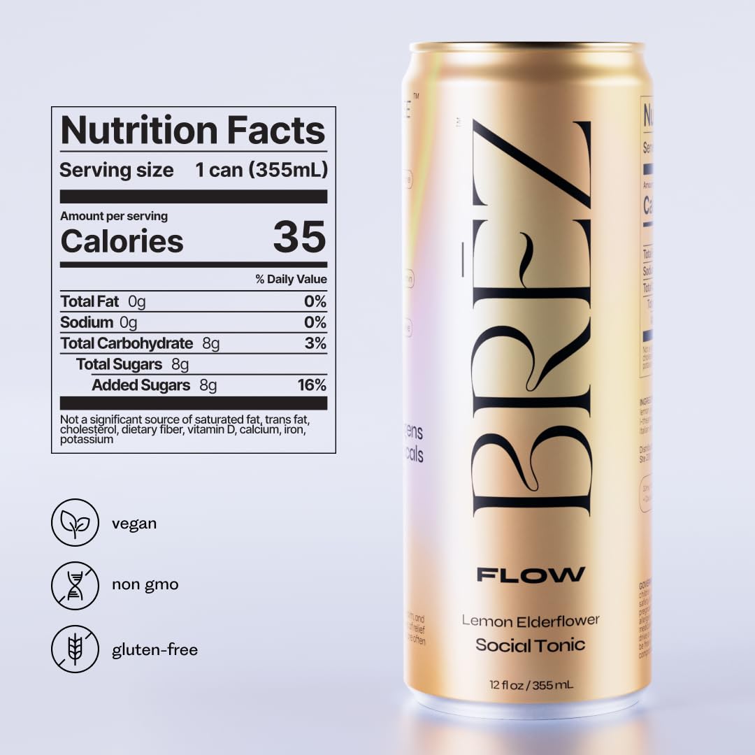 BRĒZ FLOW citron et fleur de sureau, boisson rafraîchissante