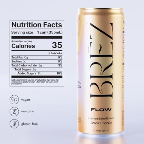 BRĒZ Flow goût citron fleur de sureau, expérience rafraîchissante et légère.