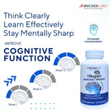 Capsules blanches Bricker Labs Magtein, forme biodisponible pour le cerveau.