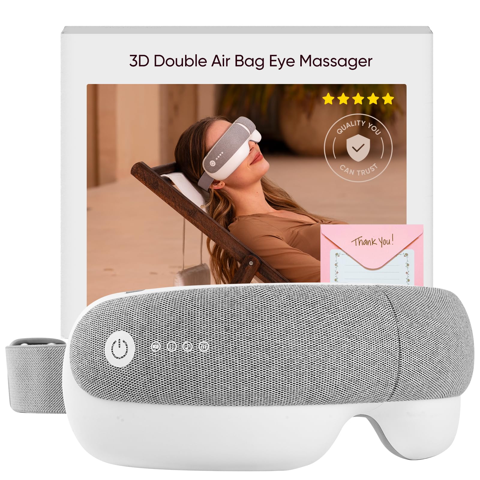 Bridigi masseur yeux ensemble cadeau avec étui et carte.