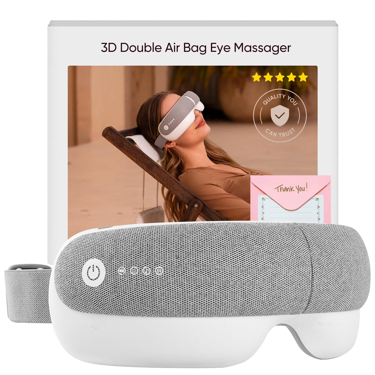 Bridigi masseur yeux ensemble cadeau avec étui et carte.