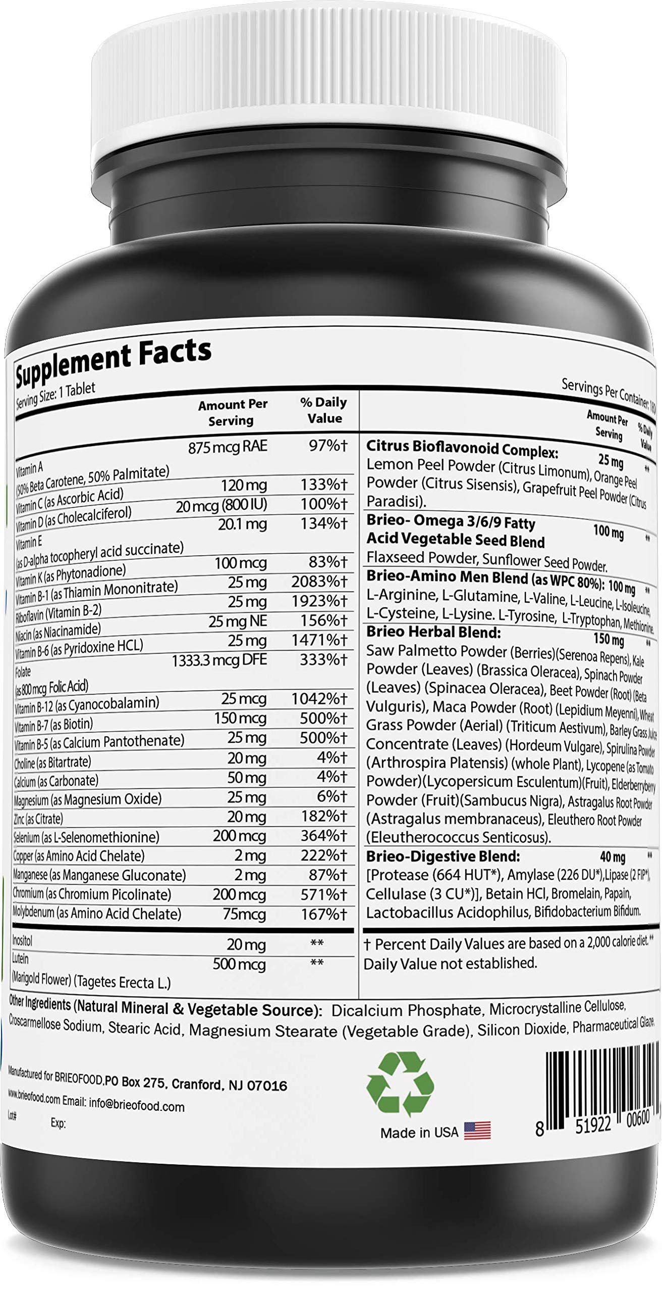 Brieofood Quotidien Homme — mélange BrioHerbal pour énergie et équilibre hormonal.