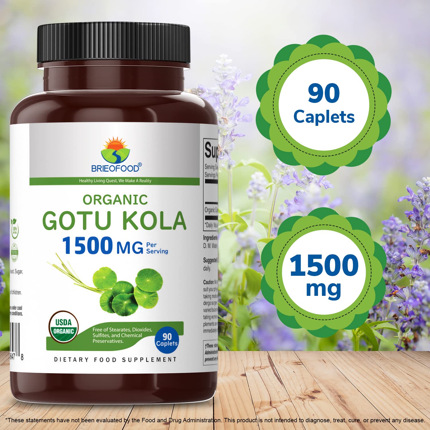 Emballage Brieofood Gotu Kola sans allergènes