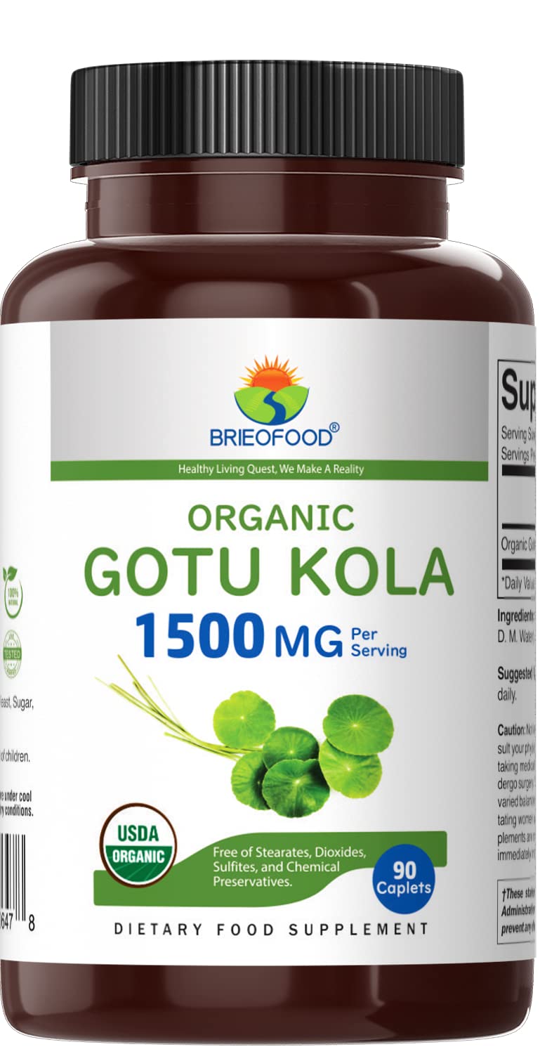Comprimés végétariens Brieofood Gotu Kola, 90 unités