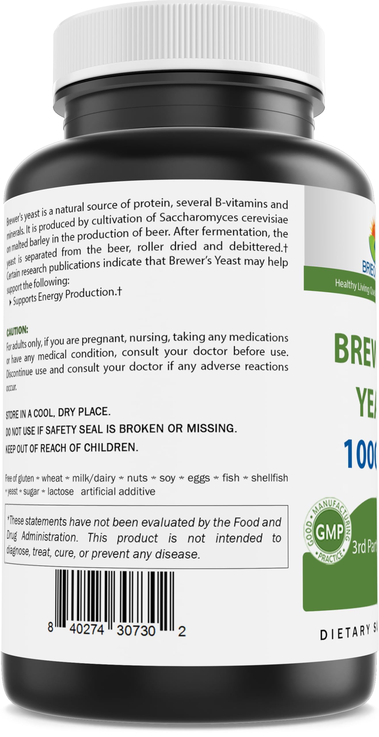Brieofood Levure de bière emballage USA conforme GMP.