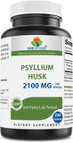 Brieofood Psyllium en capsules dans le flacon, soutien potentiel à la digestion et à la régularité.