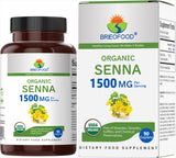 Brieofood Séné organique 1500 mg, bouteille pratique pour usage quotidien.