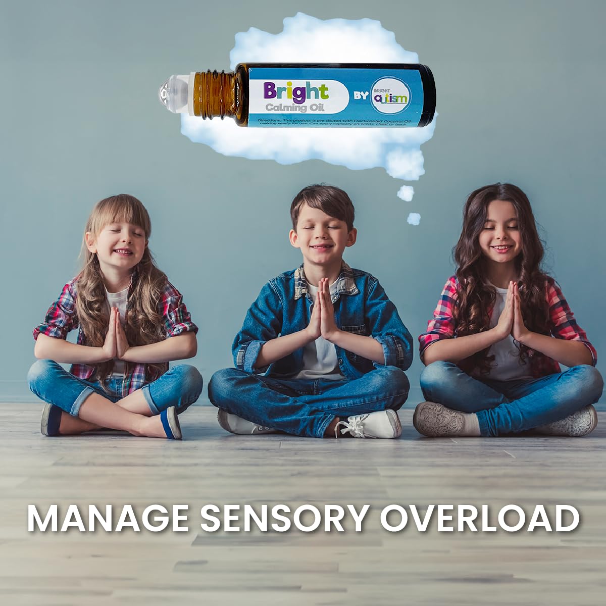 Bright Autism Bright Calming Oil bouteille roll-on, utilisation simple et sûre.