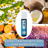 Bright Calming Oil ingrédients mandarine-lavande, parfum réconfortant.