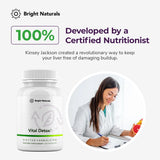 Étiquette et ingrédients – emballage Bright Naturals Vital Detox, transparence et qualité.