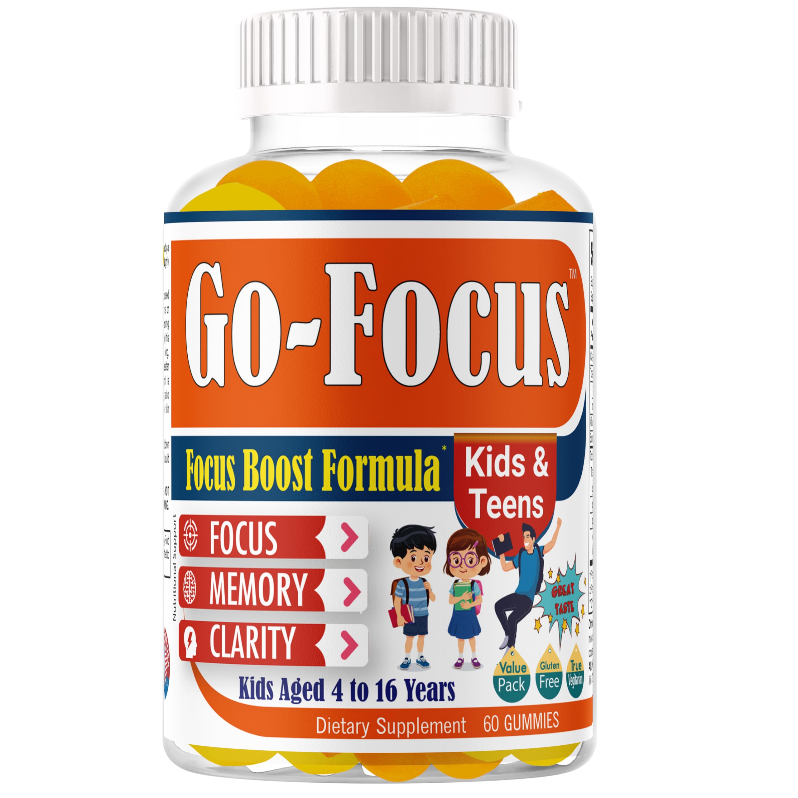 BrightKids Gommes Omega-3 DHA favorisent concentration et clarté d esprit.
